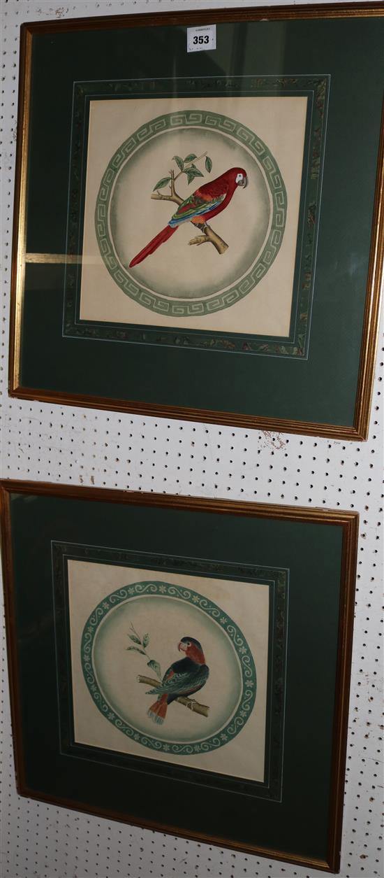 A pair of watercolour plate designs